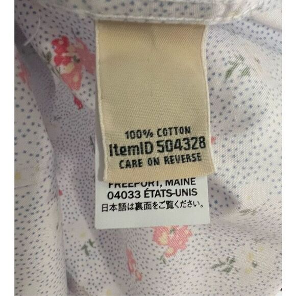 L.L. Bean Floral and Polkadot Pattern Button Up Half Sleeve Top - Picture 6 of 6